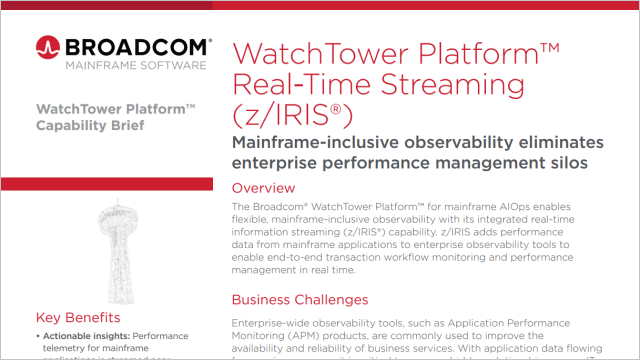 Real Time Streaming z IRIS Mainframe AIOps